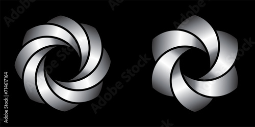 Abstract minimal designs isolated on black background. Logotype designs. Vector illustration.