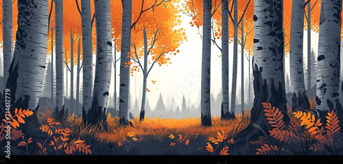 autumn forest background © ulugbek