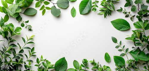 frame with green leaves photo