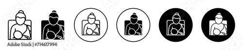 Breastfeeding vector icon set collection. Breastfeeding Outline flat Icon.