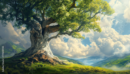 tree in the mountains