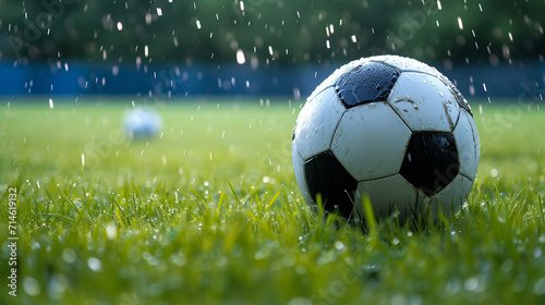 soccer ball on grass © ulugbek