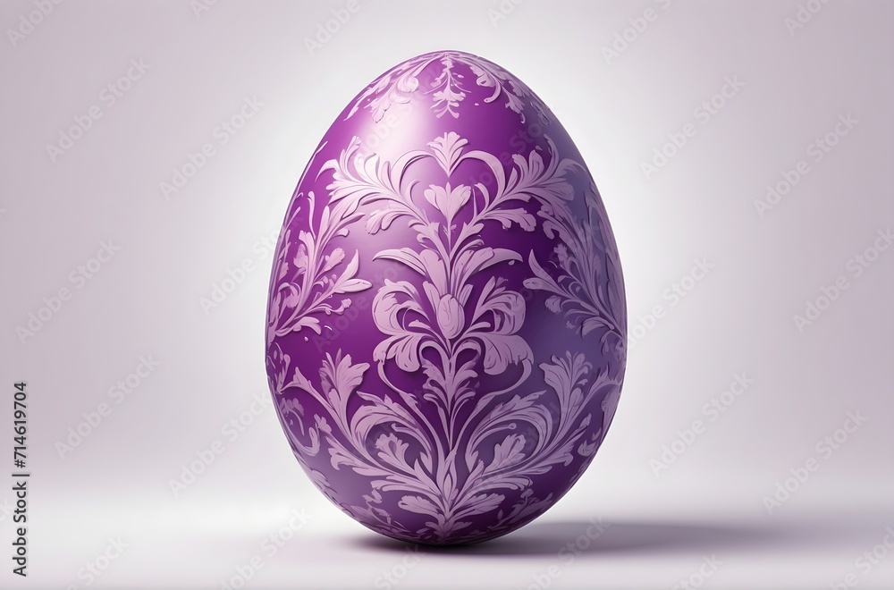 Beautiful Decorated purple Easter egg isolated on white background Beautiful Decorated purple Easter egg isolated on white background