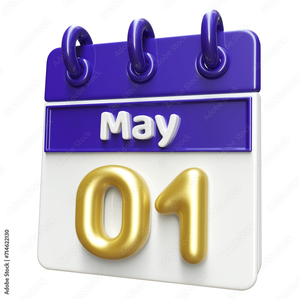 1st May Calendar Icon 3D Render , Calendar Icon 3D Illustration 1st May Calendar Icon 3D Render , Calendar Icon 3D Illustration