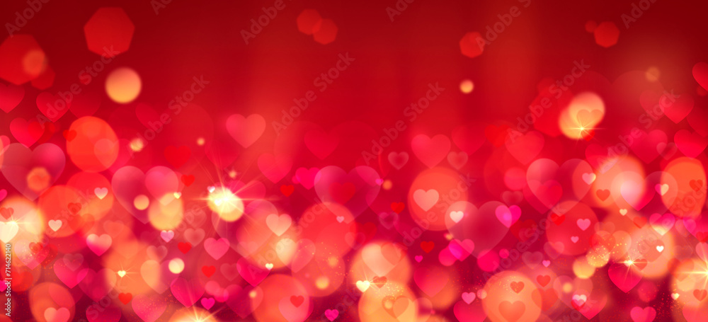 Hearts and bokeh lights abstract background Hearts and bokeh lights abstract background