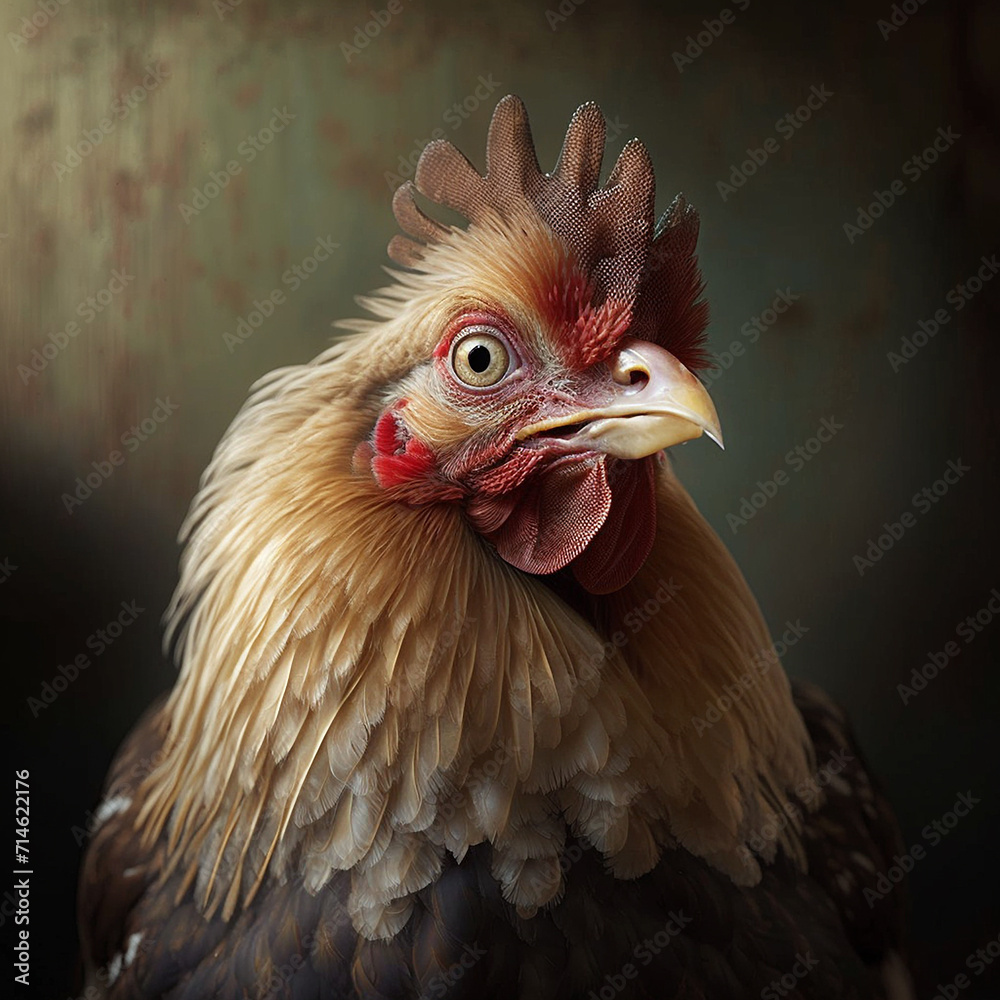 A beautiful chicken to pet the house Ai generated art