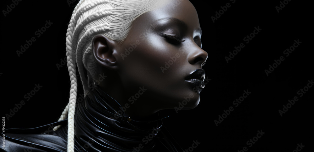 Black sexy woman with sensual emotions of love.