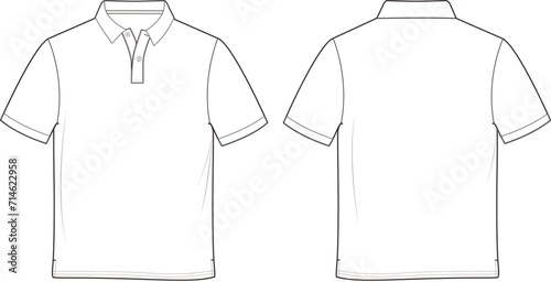 Polo shirt with ribbed collar and armbands.  photo