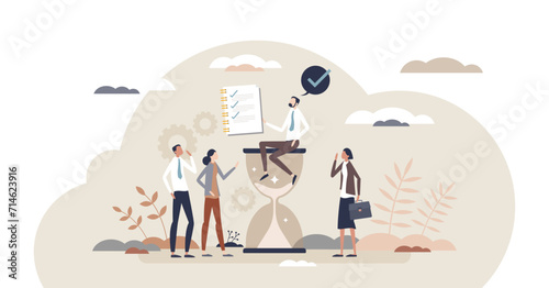 Accountability in business for honest and ethical company tiny person concept, transparent background. Clear financial reports and liability in information illustration.