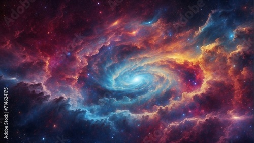 beautiful and epic colorful galaxy vortex photos made by AI generative © M.Taufiq
