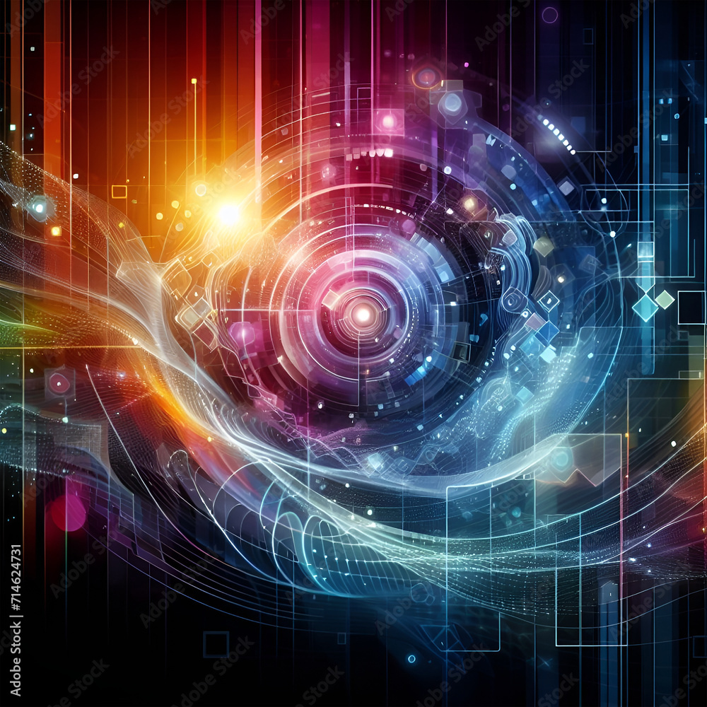 Colorful digital background.Ai generated