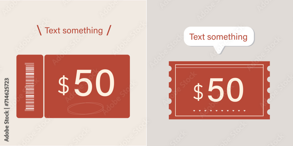 Vector discount coupon flyer sticker or banner with code.