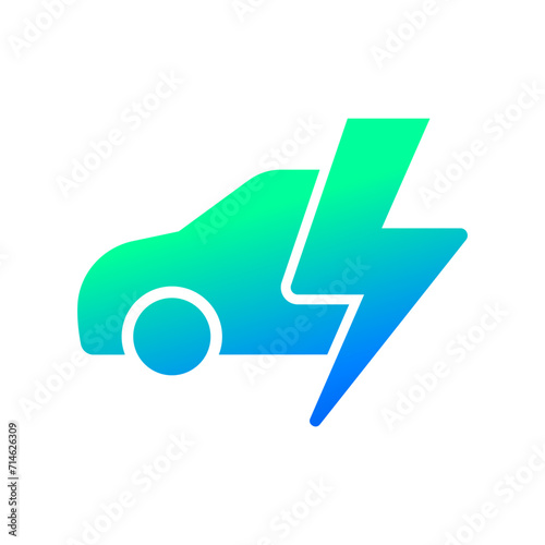 Electric car icon symbol, EV car, Green hybrid auto charging point logotype, Eco friendly vehicle concept, Vector illustration