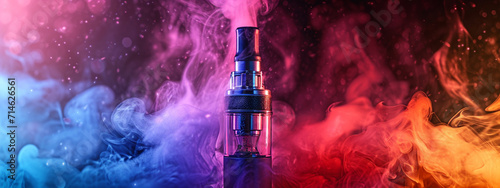 colored smoke electronic cigarette close-up photo