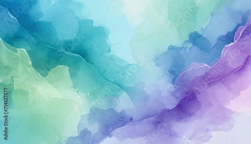abstract colorful watercolor paint pastel tone blue green violet purple background with liquid fluid texture for background banner