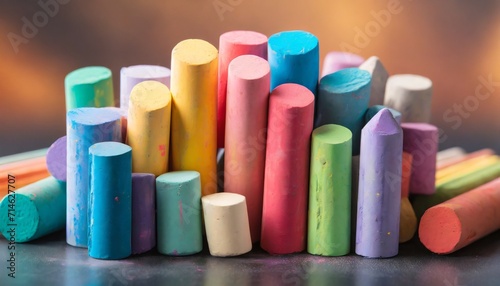 set assorted colored chalks stacked created using artificial intelligence