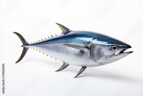 Fresh tuna fish fillet isolated on white background for cooking and seafood recipes