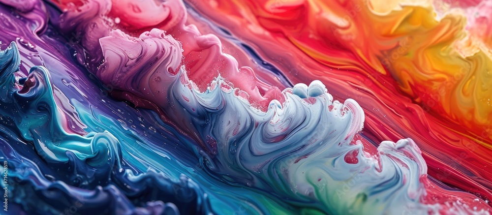 Color paint mixing waves between each other texture, background. Generative AI Color paint mixing waves between each other texture, background. Generative AI
