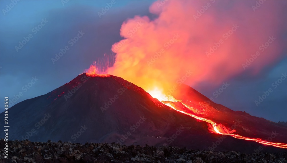 Volcano eruption concept
