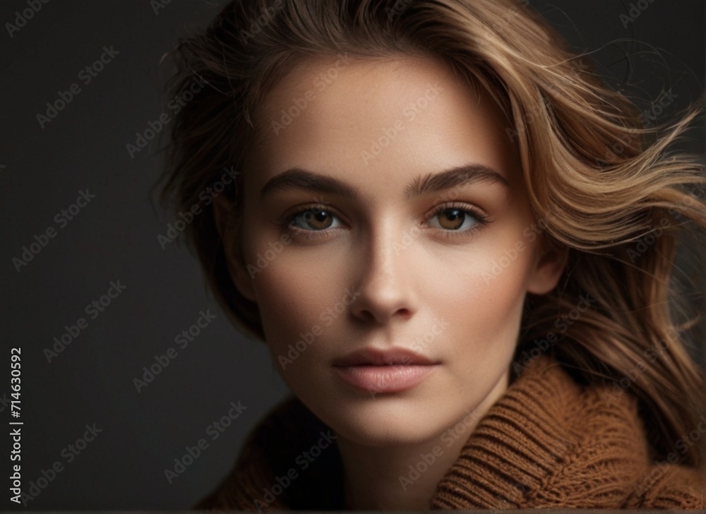 A portrait of man in brown sweater from AI Generative A portrait of man in brown sweater from AI Generative