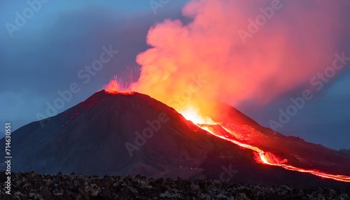 Volcano eruption concept