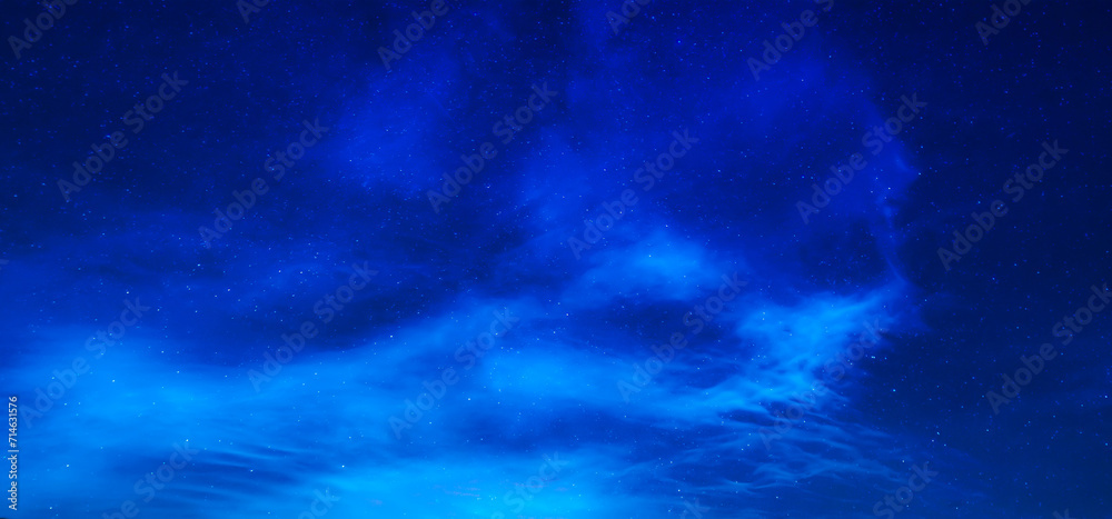 Night Blue sky Blurry light sky background with Blue clouds