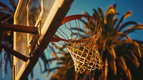 Swish and Silhouette: An Afternoon of Basketball Splendor. Generative AI