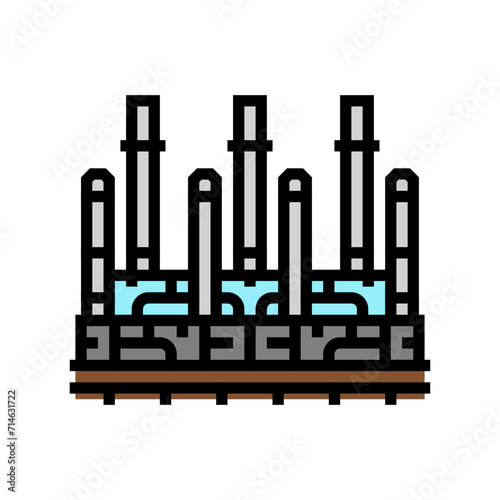 refinery oil industry color icon vector. refinery oil industry sign. isolated symbol illustration