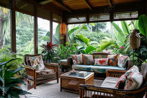 Tropical decor in the interior