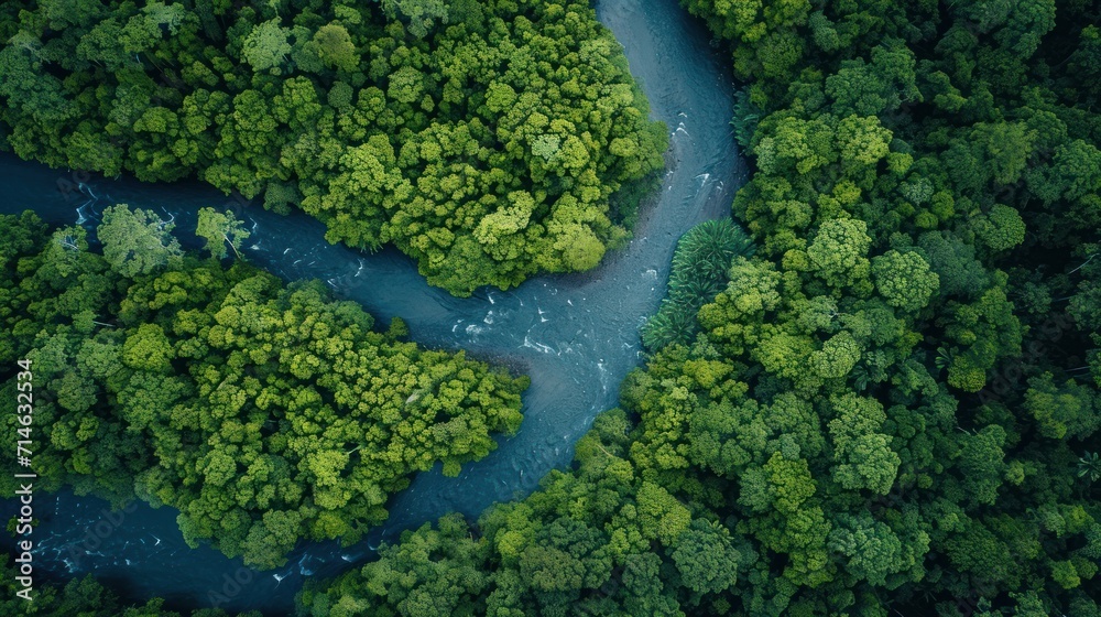 an aerial view of a river running through a lush green forest with a blue river running through the center of the picture, surrounded by tall, leafy trees. an aerial view of a river running through a lush green forest with a blue river running through the center of the picture, surrounded by tall, leafy trees.
