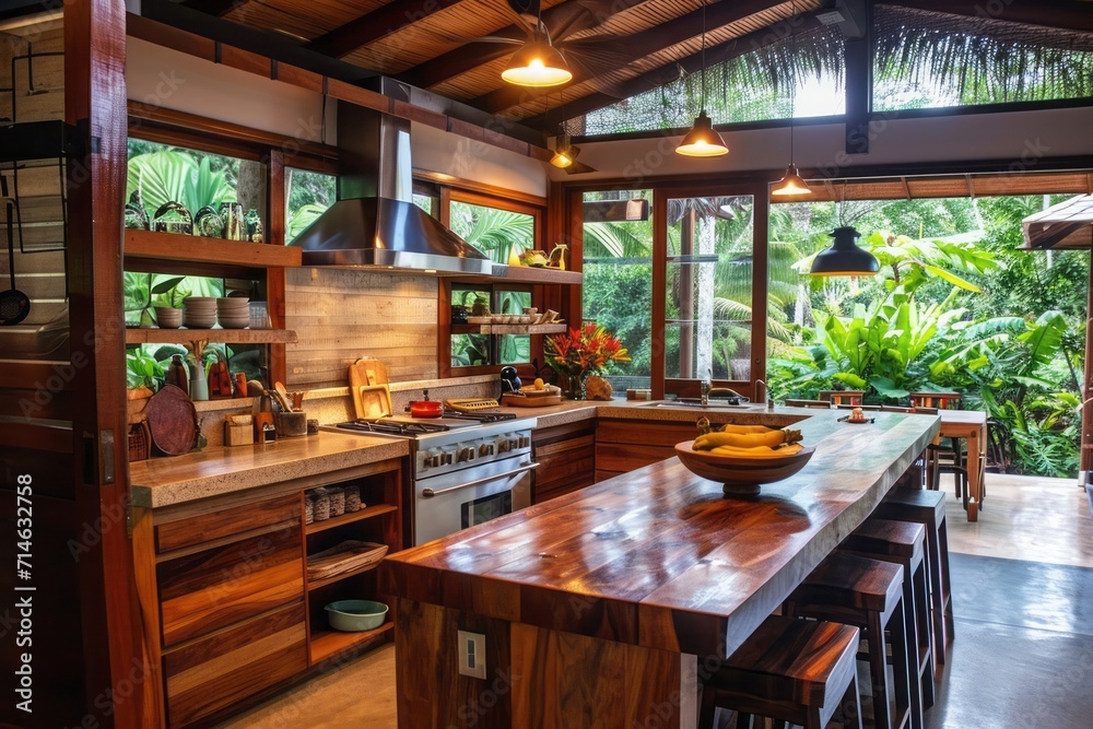 Tropical decor in the kitchen