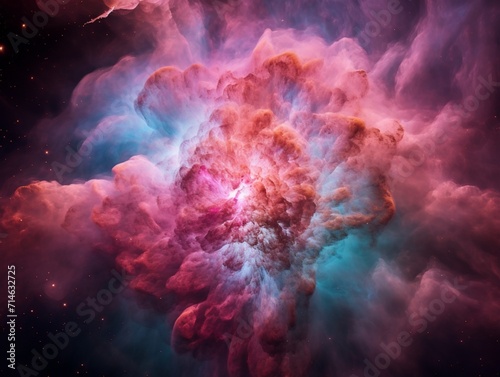 a vibrant nebula in the form of a human brain