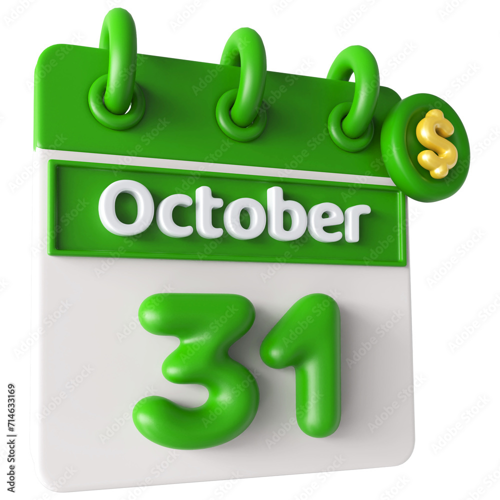 31st October Calendar Icon 3D Render With Dollar Icon , Calendar Icon 3D Illustration 31st October Calendar Icon 3D Render With Dollar Icon , Calendar Icon 3D Illustration