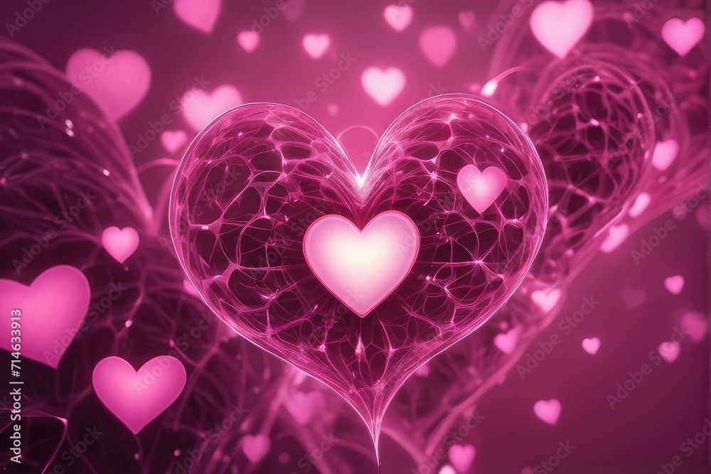  Valentines heart Love shining wallpaper. 3d love  
