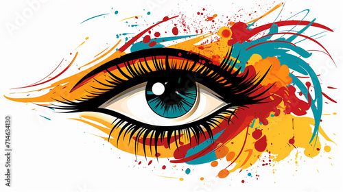 abstract fashion illustration of the eye with creative makeup photo
