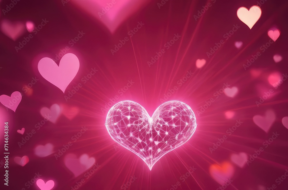  Valentines heart Love shining wallpaper. 3d love  
