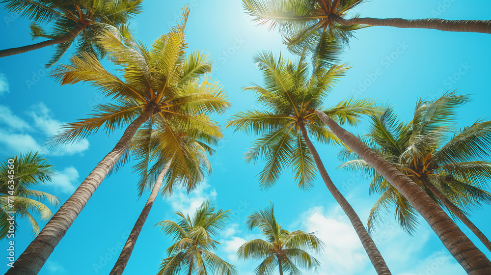 palm trees on the sky 1, Generative AI palm trees on the sky 1, Generative AI