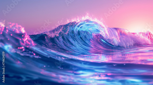 abstract watercolor illustration,Big Neon Wave Background