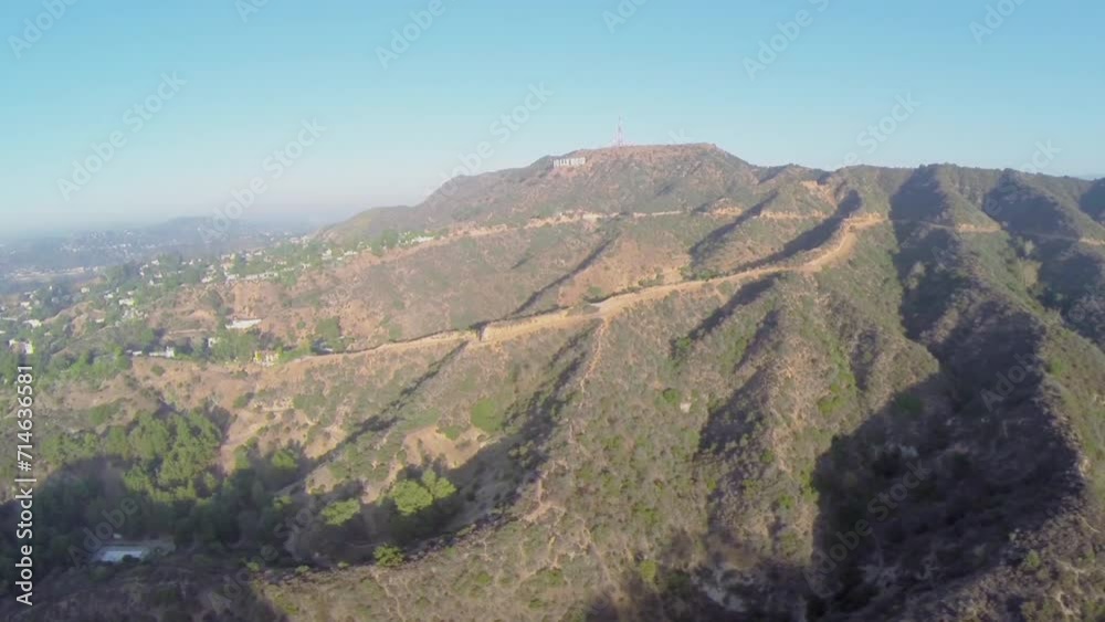 Mountains with road and Hollywood sign on top of Mount Lee Mountains with road and Hollywood sign on top of Mount Lee