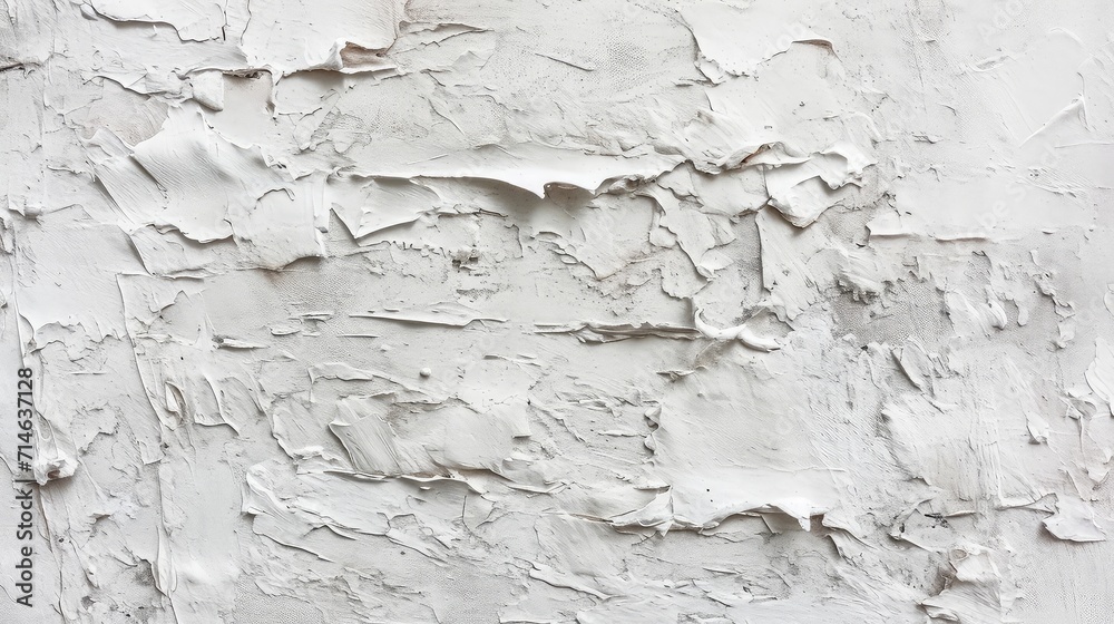 A hand-applied, stroke scraped white mortar or stucco wall background.