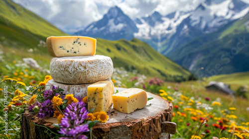 hard cheese on the background of nature close-up photo