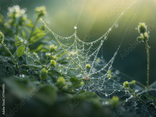 Macro Marvels: Capturing the Iridescent Details of a Spider Web