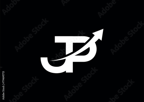  simple minimal letter JP arrow logo