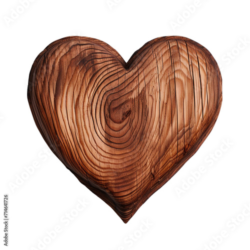 Wooden heart clip art