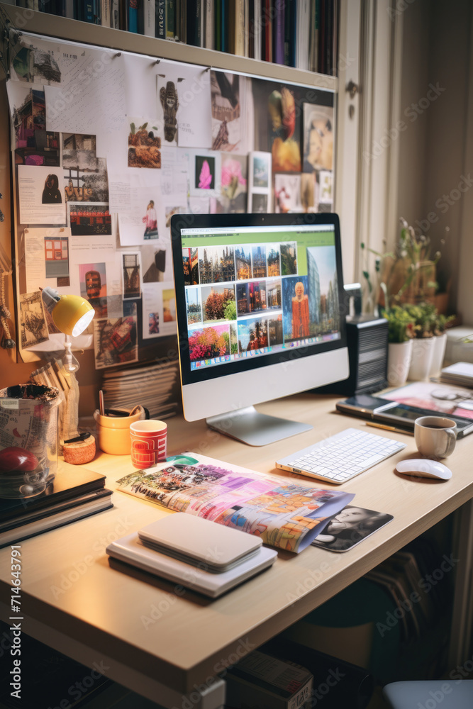 professional graphic designer desk. ai generated professional graphic designer desk. ai generated