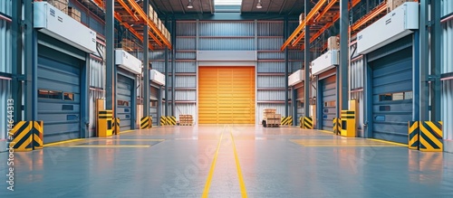 A warehouse with loading gates for distributing goods.