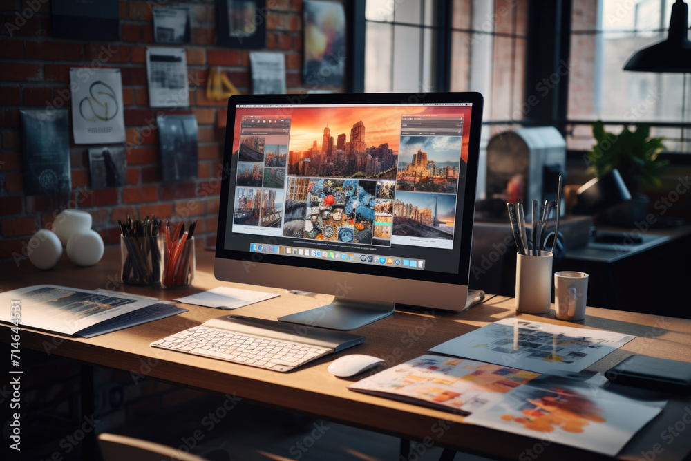 professional graphic designer desk. ai generated professional graphic designer desk. ai generated