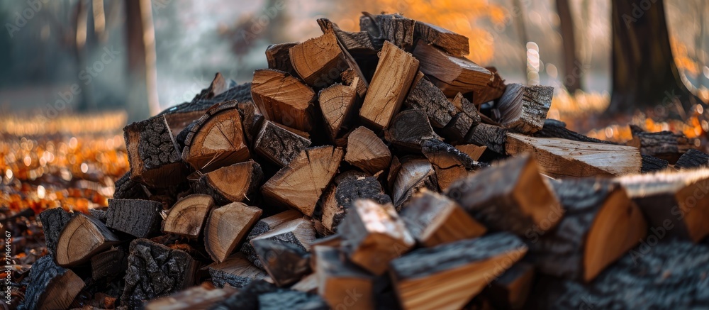 abundant firewood pile at camp abundant firewood pile at camp