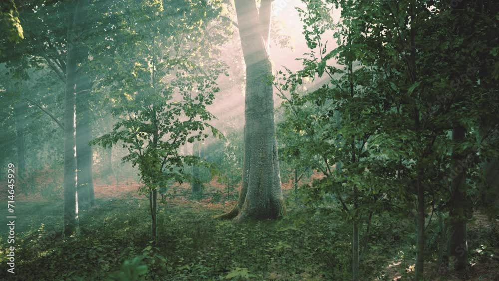 forest trees nature green wood sunlight view