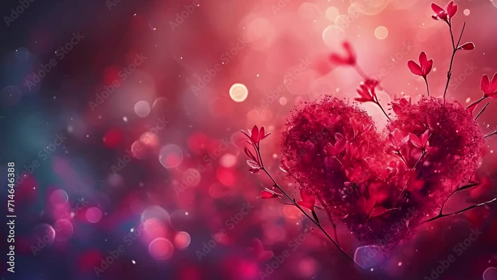 Fondo abstracto de un corazón y espacio para texto, para celebración del día de los enamorados. Ideal como fondo para web. Generado por IA.	
